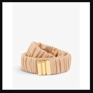 NWT Sandro Relaxed Ruched Leather Belt in Caramel Size 2 (Medium /6)